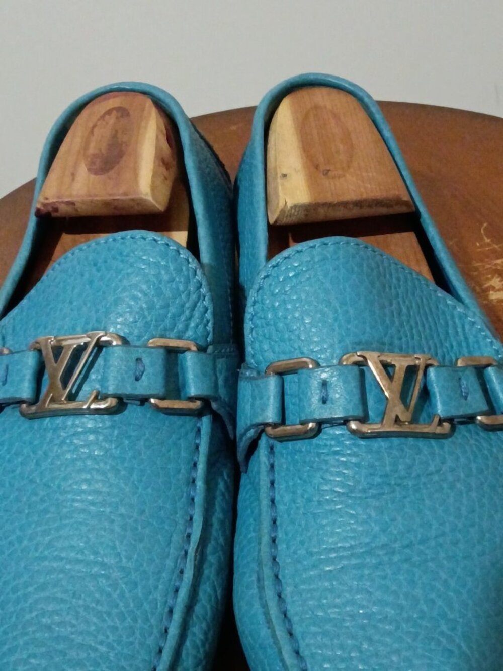 Men's Louis Vuitton Blue Monte Carlo Driving Loafers Shoes Sz 8.5 Good Condition - Picture 8 of 16